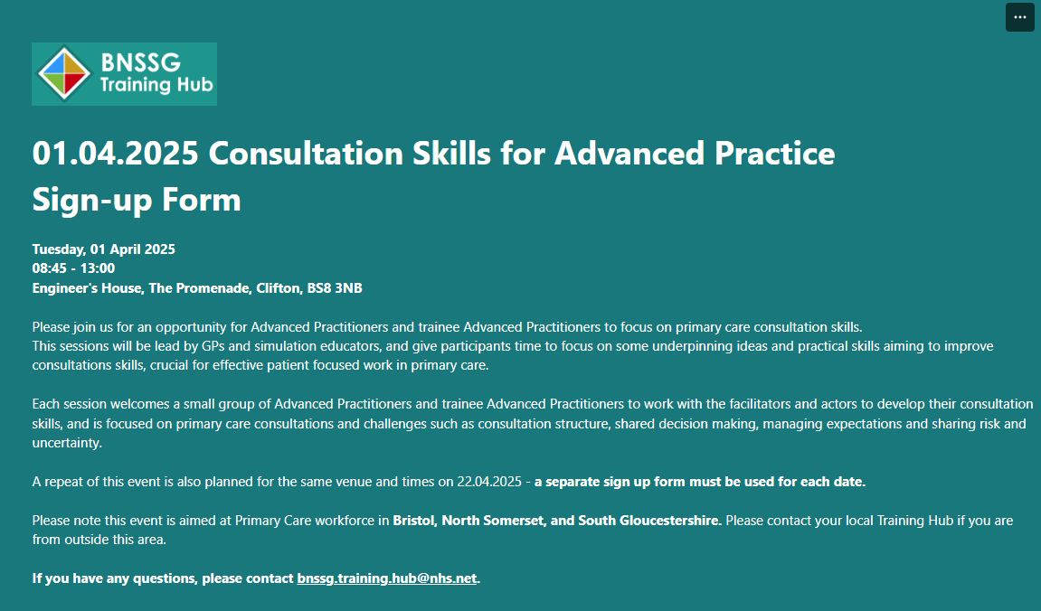 2025.04.01 BNSSG TH Consultation Skills for AP