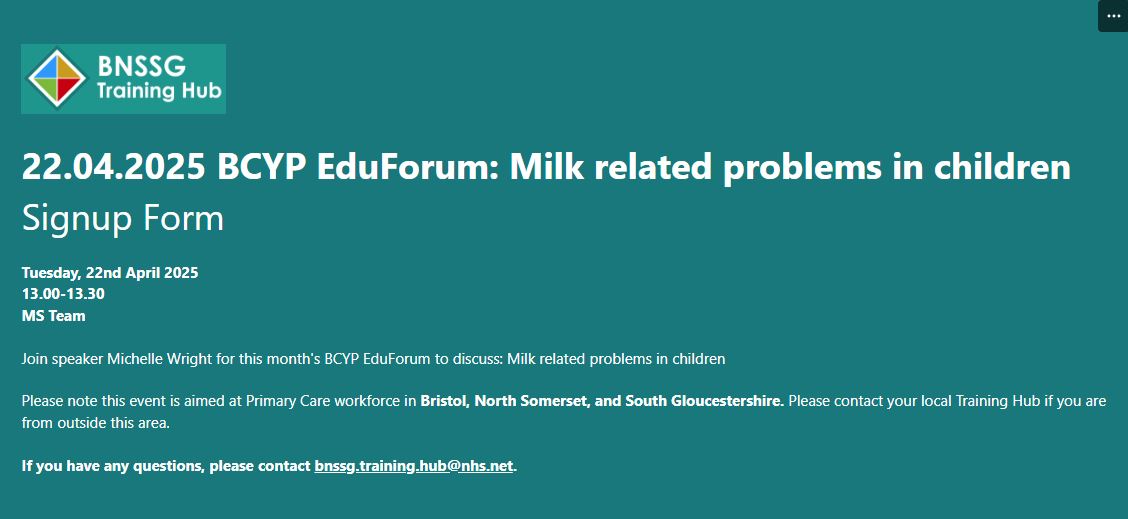 2025.04.22 BCYP EduForum - Milk related problems in children